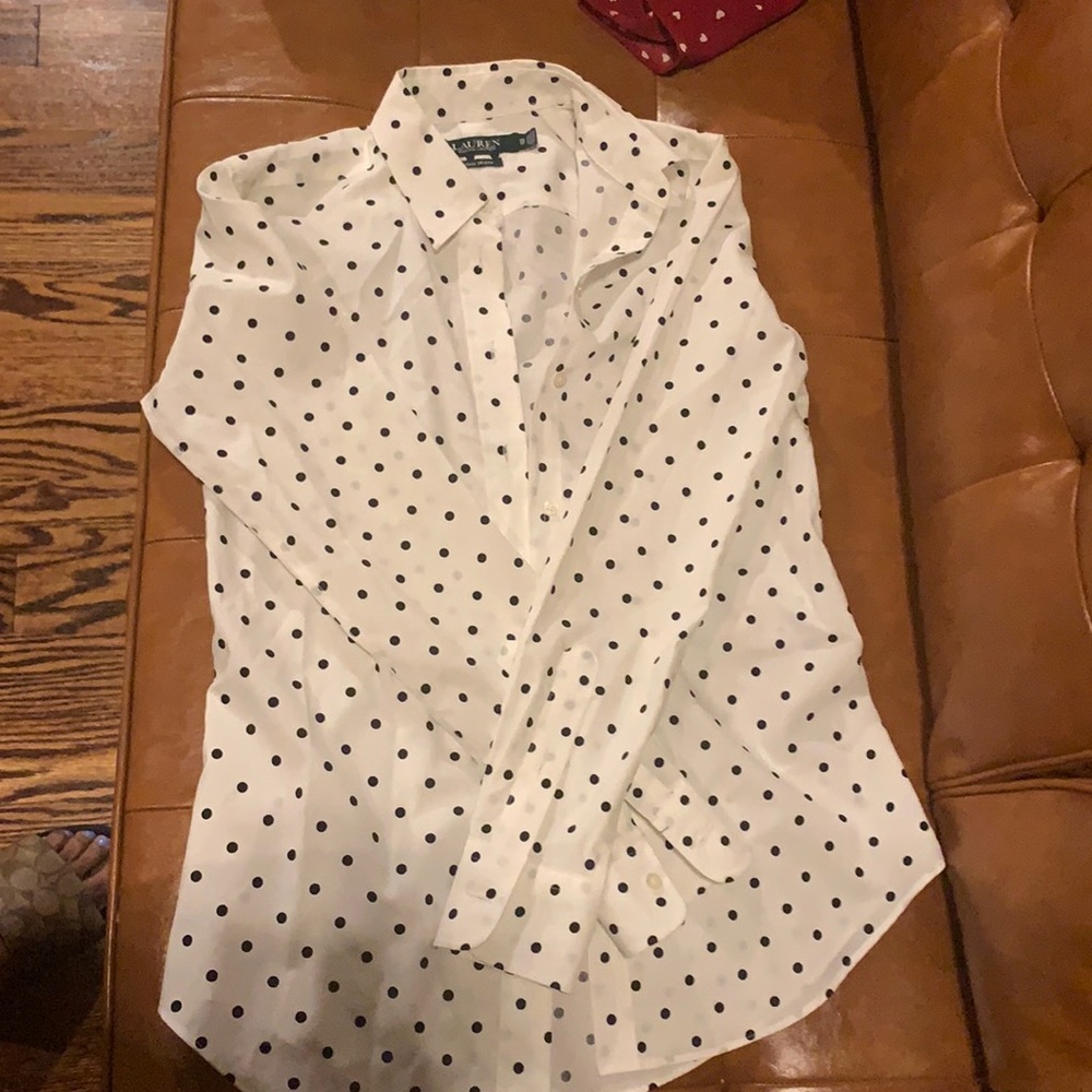 Black and white polka dot slim fit shirt